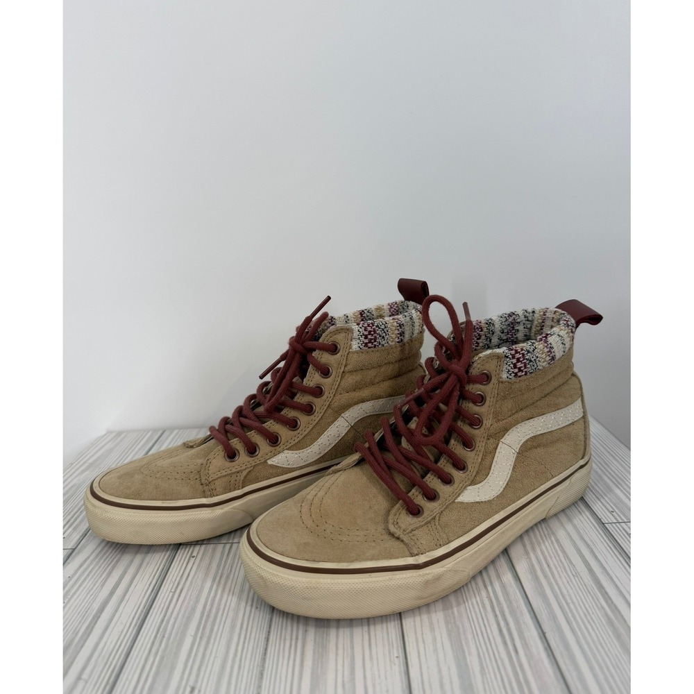 Vans Scotchgard 3M Beige Suede Sneakers Size Men's 6.5 /Women's 8, Unisex